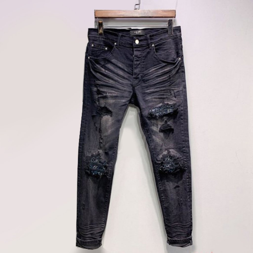 Amiri Blue Distressed Denim Jeans
